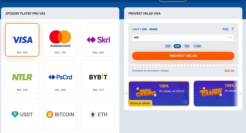 Platební metody Mostbet – karty, peněženky, krypto